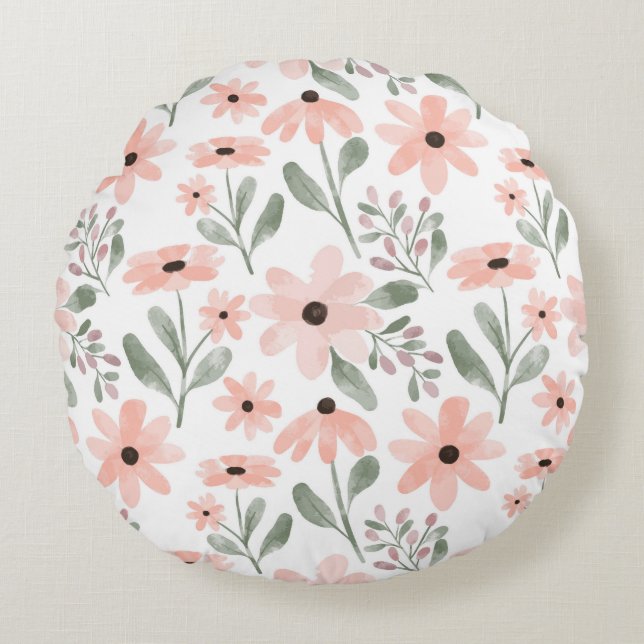 botanische schoonheid rond kussen (Voorkant)