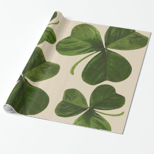 Botanische Shamrocken Foto op Aangepaste kleur Cadeaupapier