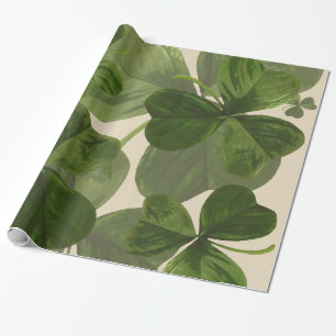 Botanische Shamrocken Foto op Custom Cream Color Cadeaupapier