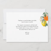 Botanische Sinaasappels en Citrus Citrus Afstudere Bedankkaart (Achterkant)