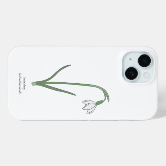 Botanische Sneeuwdruppelpastel Bloem Case-Mate iPhone Case (Achterkant (horizontaal))