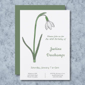 Botanische Snowdrop Verjaardag uitnodiging