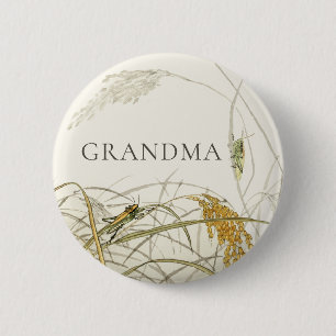 Botanische sprinkhaan baby shower familie speld ronde button 5,7 cm