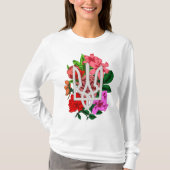 Botanische stilstand en Oekraïense trident tryzub  T-shirt (Voorkant)
