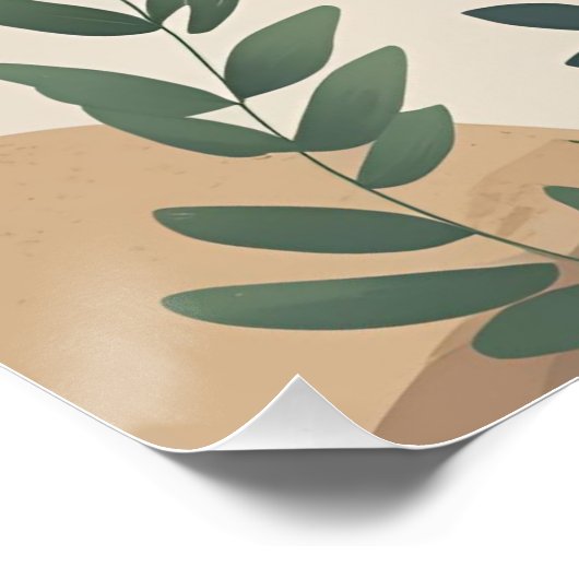 Botanische stroming – Abstracte Natuur in aardse t Perfect Poster (Hoek)