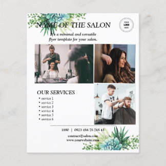 Botanische Succulent Salon Services Flyer Sjabloon