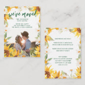 Botanische Sun Flower Photo Moving Announge Notitiekaartje (Voorkant / Achterkant)