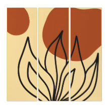 Botanische Symmetrie Abstracte Line Art Wall Print