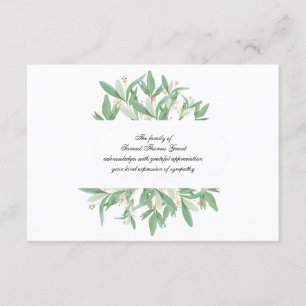 Botanische sympathie Hartelijk dank Kaart