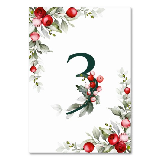 Botanische tabel met noel 3 Wedstrijknummer Kaart (Achterkant)