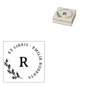 Botanische tak Initiaal ronde naam ex libris Rubberstempel (Gestempeld)