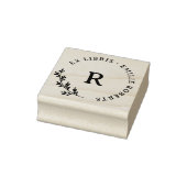 Botanische tak Initiaal ronde naam ex libris Rubberstempel (Stempel)
