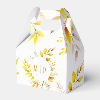 Botanische takken waterverf thema Gele kleuren Bedankdoosjes