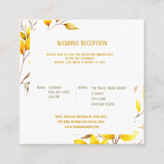 Botanische takken waterverf thema Gele kleuren Informatiekaartje