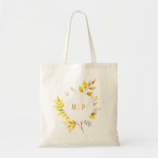 Botanische takken waterverf thema Gele kleuren Tote Bag