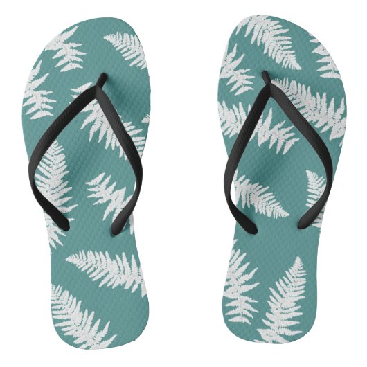 Botanische Teenslippers met Fern Leaf (Voetbed)