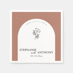 Botanische Terracotta Wilde Bloemen Boog Bruiloft Servet