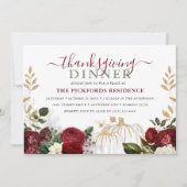 Botanische Thanksgiving van de Floral-pompoen Kaart (Voorkant)