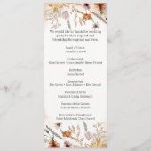  botanische tiny Floral Wedding Programma (Achterkant)