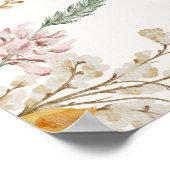 botanische tiny Floral Wedding Schedule Poster (Hoek)