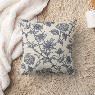 Botanische Toile Hortensia & Stranddistel Kussen