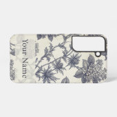 Botanische Toile | Hydrangea & Zeeholly Maatwerk Samsung Galaxy Hoesje (Achterkant horizontaal)