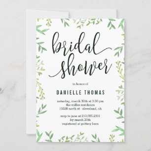 Botanische touchbridale Shower-uitnodiging Feestdagenkaart