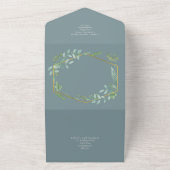 Botanische Tuin Bladeren Groene Huwelijk All In One Uitnodiging (Buitenkant)