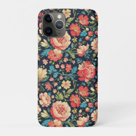  botanische tuin bloemenpatroon-blauw iPhone 11 pro hoesje