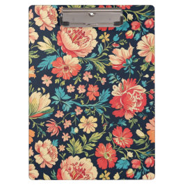 botanische tuin bloemenpatroon-blauw klembord
