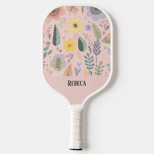 Botanische Tuin Gepersonaliseerde Blush Bloemen Pickleball Paddle (Achterkant)