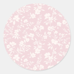 Botanische Tuin Neutraal - Blush Roze Ronde Sticker