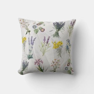 botanische tuin print, tuin nostalgie kussen