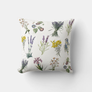 botanische tuin print, tuin nostalgie kussen