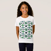 Botanische tuin Schattige Blauwgroen vetpatroon T-shirt (Voorkant volledig)