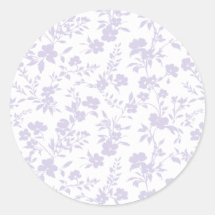 Botanische Tuin Stof Lavendel - Neutraal Ronde Sticker