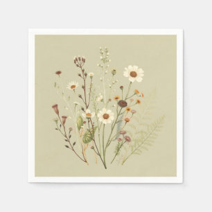  botanische tuin van wilde bloemen en varens servet