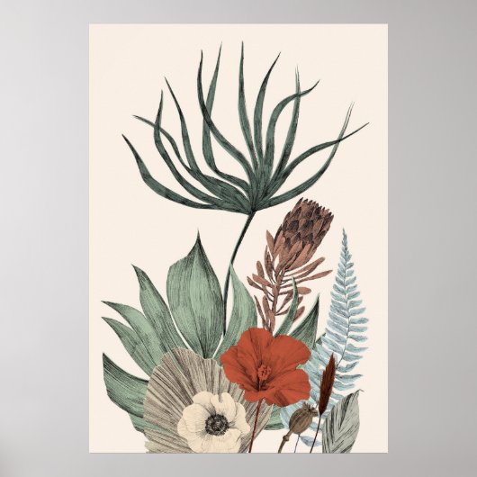 botanische tuin – Wildflowers & Protea Il Poster (Voorkant)