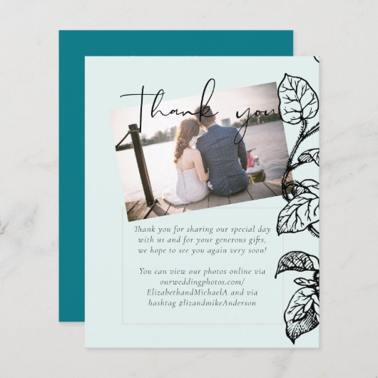 Botanische tuinbodes verlaten budget bruiloft (Voorkant / Achterkant)