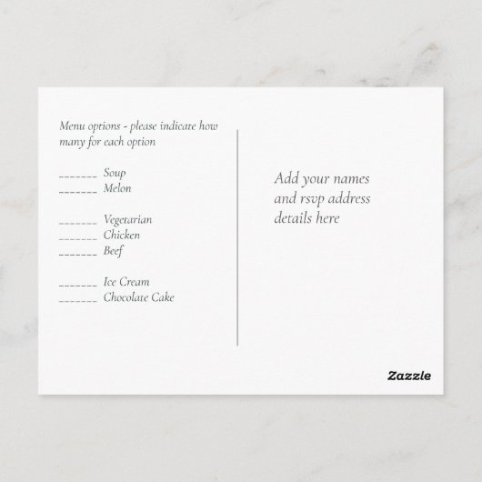 Botanische tuinbodes verlaten budget bruiloft briefkaart (Achterkant)