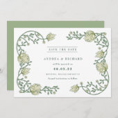 Botanische tuinbouwwonden bewaren de datum save the date (Voorkant / Achterkant)