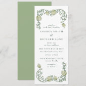 Botanische tuinen Uitnodiging tot bruiloft (Voorkant / Achterkant)