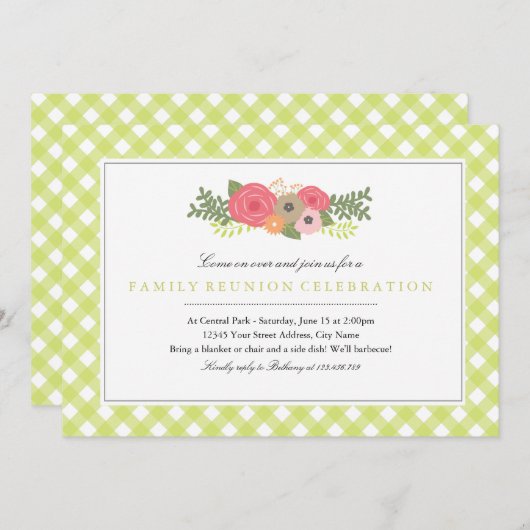 Botanische tuinfamilie reünie kaart (Voorkant / Achterkant)