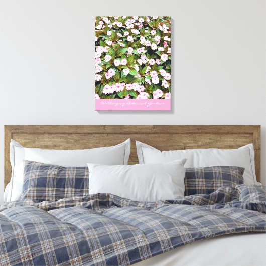 Botanische tuinroze bloemen NSW Canvas Afdruk (Insitu (Slaapkamer))