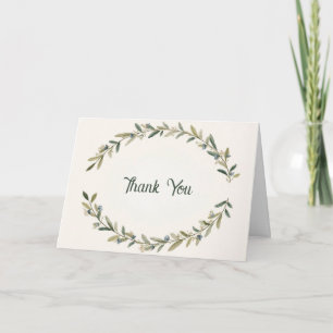 Botanische Tweeling Baby Shower Olijftak Boho Groe Bedankkaart