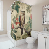  botanische uil in het bos douchegordijn (In situ)