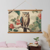  botanische uil in het bos hangend wandkleed (Slaapkamer)