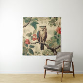 botanische uil in het bos wandkleed (In Situ (horizontaal))
