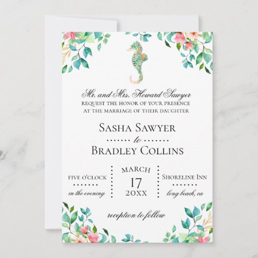 Botanische uitnodiging tot weddenschap met zeehond (Voorkant)