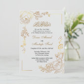 botanische uitnodiging voor een moslim huwelijk (Staand voorkant)